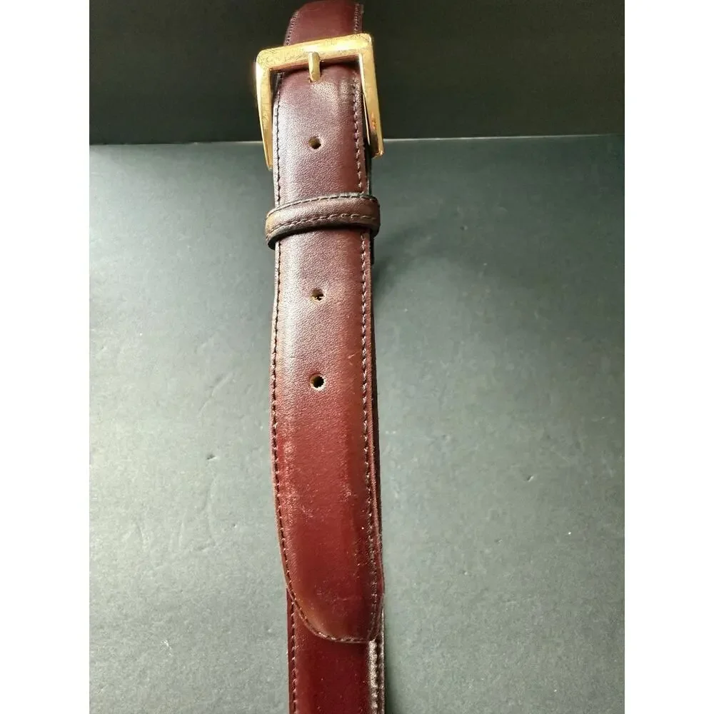 Men’s Split Cowhide 40/100 Leather Dress Belt With Brass Buckle USA Brown Casual